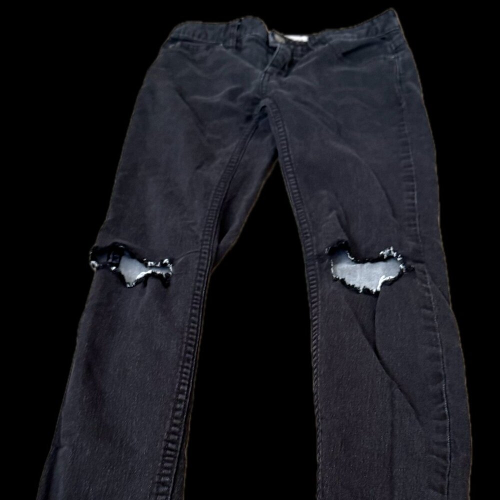 Free People Ripped Black Jeans - Women's Size 6 - Distressed Denim